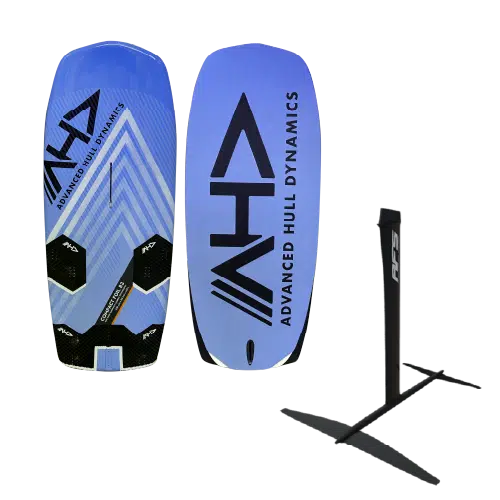 Un support bleu et noir pour une planche de wakeboard