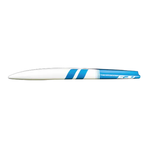 Un stylo rayé de bleu et de blanc